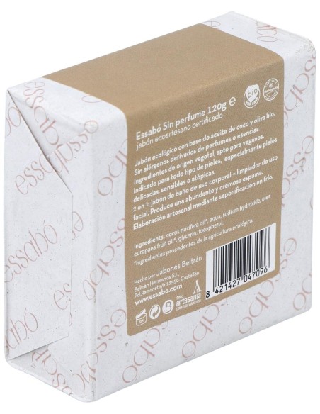 Essabo Jabon Sin Perfume Ecologico 120Gr.