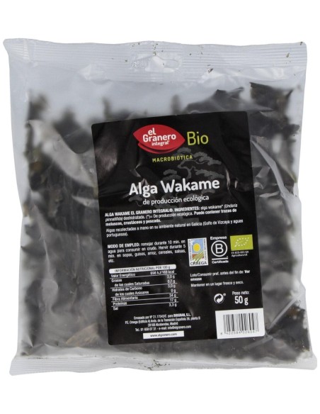 Granero Alimentacion Algas Wakame 50G