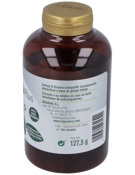 El Granero Ginkgo Biloba 600Mg 250Capsulas