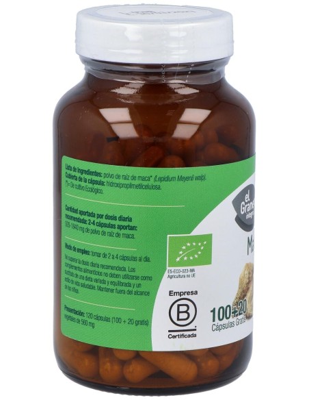 Elgranero Maca Bio 120 Cápsulas