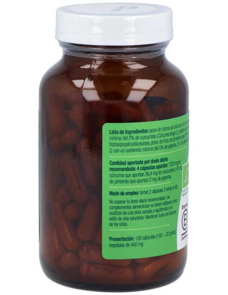 El Granero Cúrcuma + Pimienta Plus Bio 120Caps