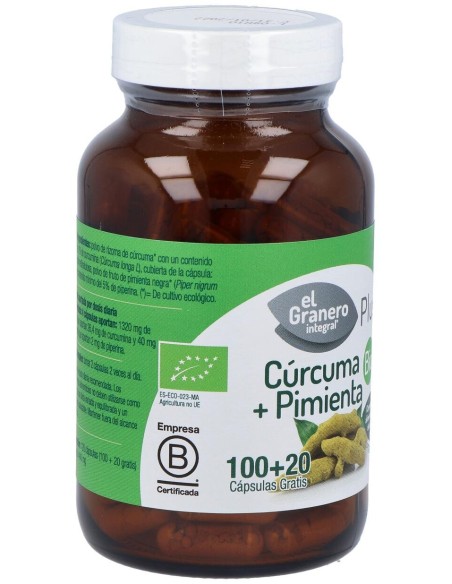 El Granero Cúrcuma + Pimienta Plus Bio 120Caps