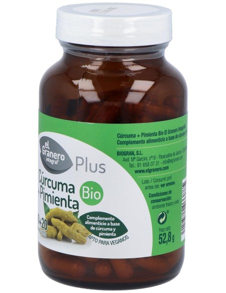 El Granero Cúrcuma + Pimienta Plus Bio 120Caps
