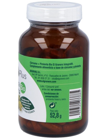 El Granero Cúrcuma + Pimienta Plus Bio 120Caps