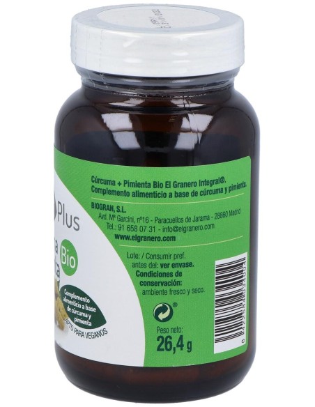 El Granero Curcuma Pimienta Bio 60Caps