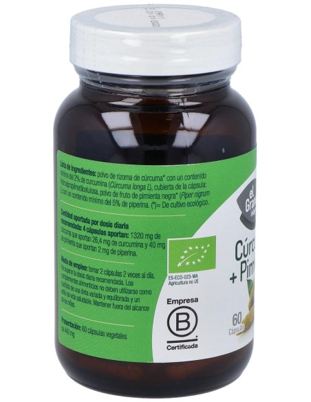 El Granero Curcuma Pimienta Bio 60Caps