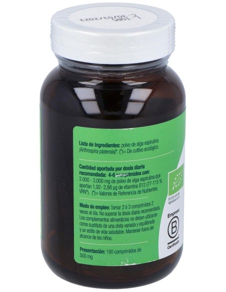 Granero Complemento Spirulina Bio 180 Comp