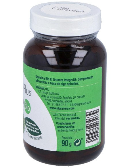 Granero Complemento Spirulina Bio 180 Comp