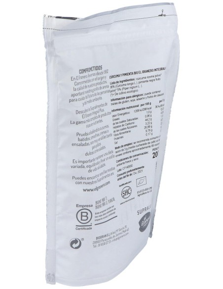Curcuma Y Pimienta Superalimento Bio 200Gr.