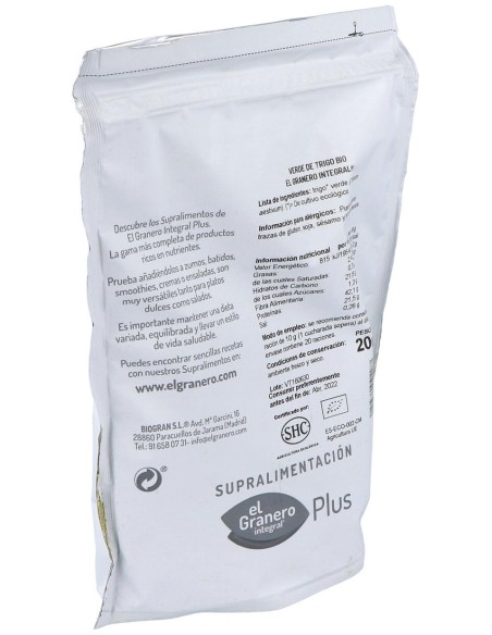 Verde De Trigo Superalimento Bio 200Gr.