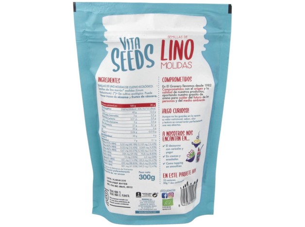 El Ganero Integal Lino Molido Vitaseeds Bio 300 G