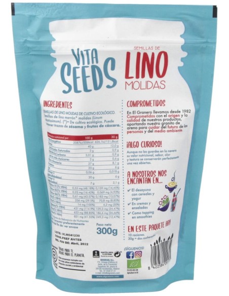 El Ganero Integal Lino Molido Vitaseeds Bio 300 G