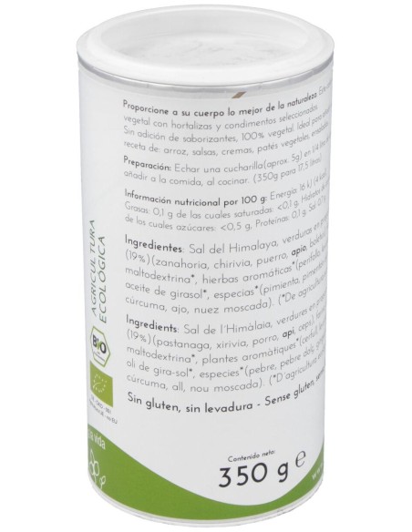 Vegetalia Caldo Veg. Polvo Himalaya S/G 350G