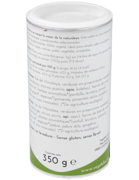 Vegetalia Caldo Veg. Polvo Himalaya S/G 350G