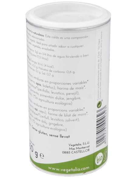 Vegetalia Caldo Veg. Polvo Himalaya S/G 350G