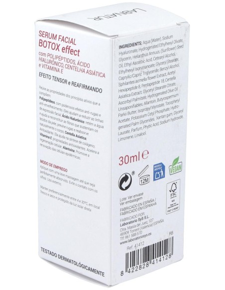 Labnatur Bio Sérum Facial Botox Efecto Tensor 30Ml