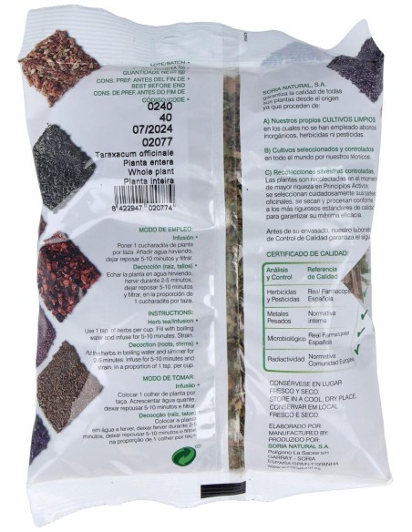 Soria Natural Diente De León Bolsa 40G