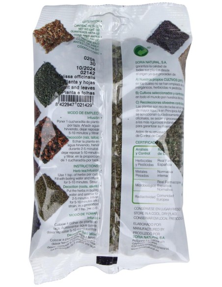 Soria Natural Melisa Bolsa 30G