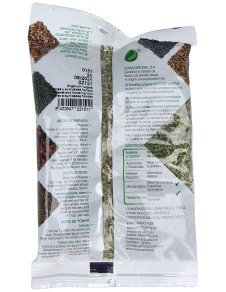 Soria Natural Infusion Oregano 25G