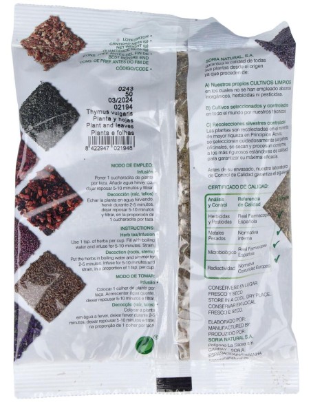 Soria Natural Infusion Tomillo 50G