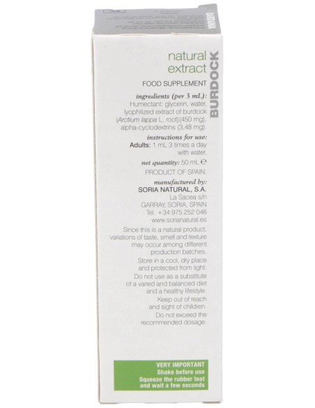 Soria Natural Ext. Bardana Glicerinado Xxl 50Ml