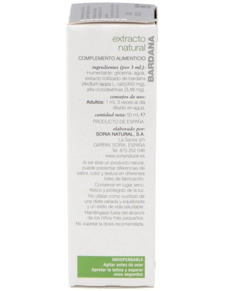 Soria Natural Ext. Bardana Glicerinado Xxl 50Ml
