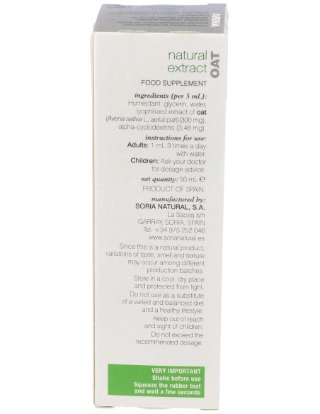 Soria Natural Ext. Avena Glicerinado Xxl 50Ml