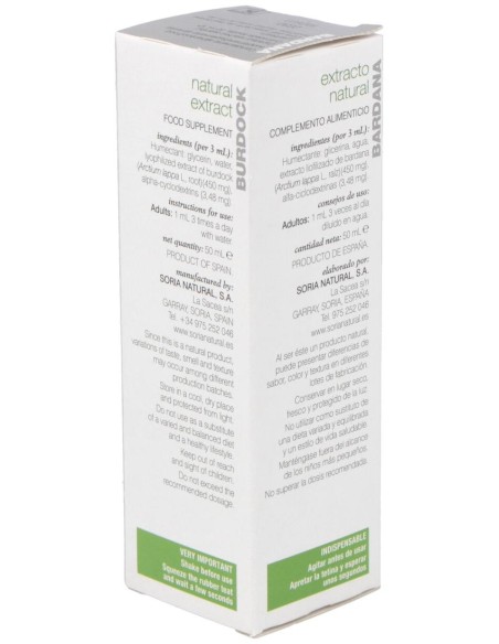 Soria Natural Ext. Bardana Glicerinado Xxl 50Ml