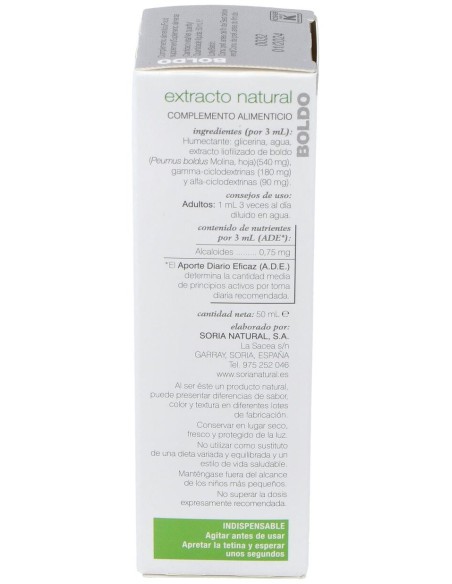 Soria Complemento Extracto Boldo Xxi 50Ml