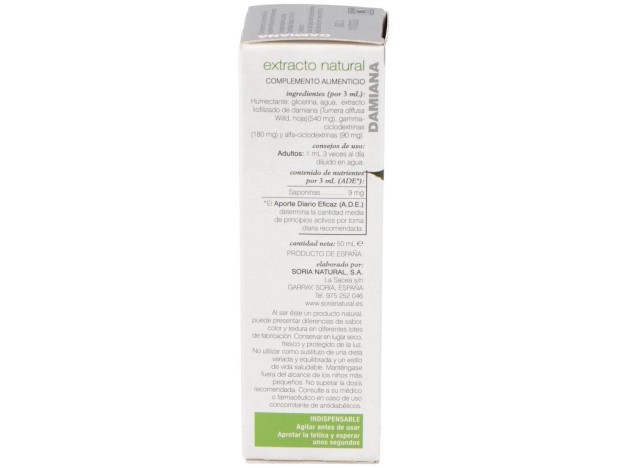 Extracto Damiana Xxi 50 Ml Soria Natural