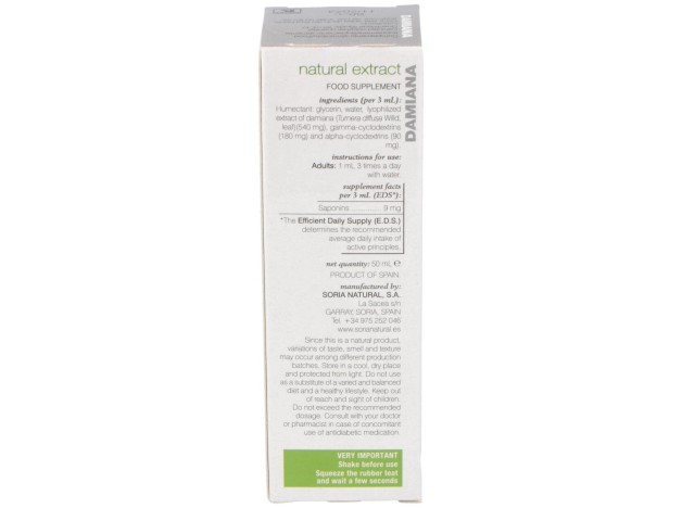 Extracto Damiana Xxi 50 Ml Soria Natural