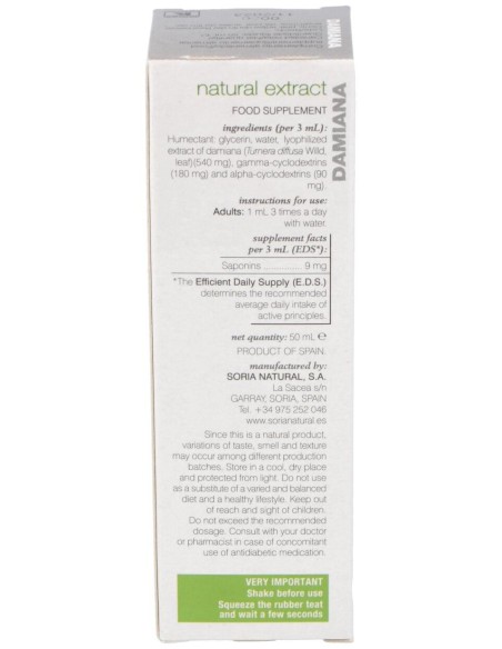 Extracto Damiana Xxi 50 Ml Soria Natural