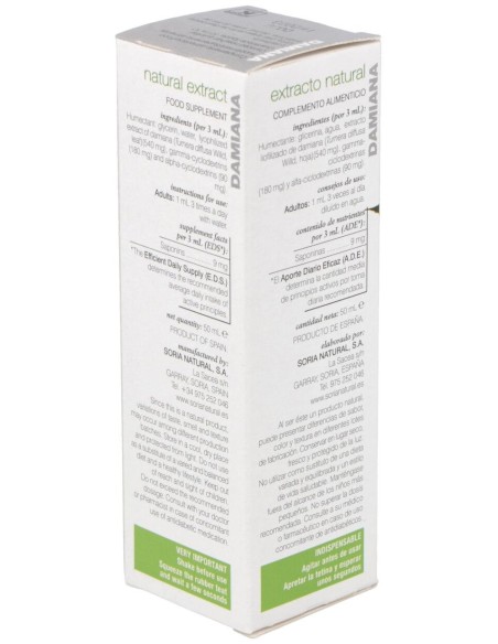 Extracto Damiana Xxi 50 Ml Soria Natural