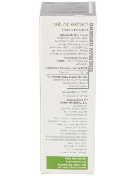 Soria Natural Eleuterococo Extracto 50Ml