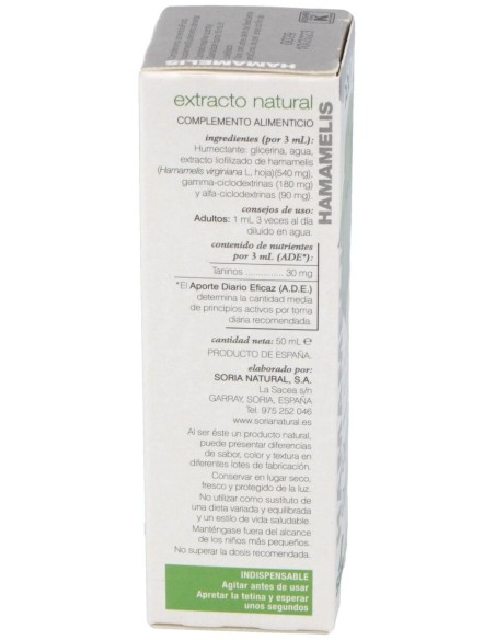 Soria Natural Hamamelis Extracto 50Ml