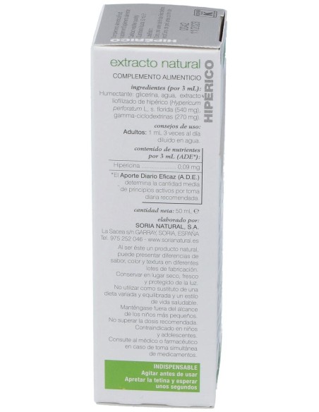 Soria Natural Hipérico Extracto 50Ml