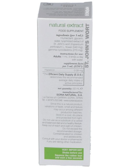 Soria Natural Hipérico Extracto 50Ml