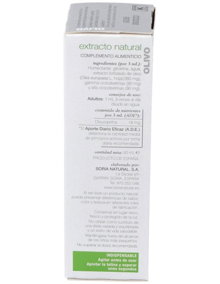 Soria Natural Olivo Extracto 50Ml