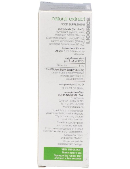 Extracto Regaliz Xxi 50 Ml Soria Natural