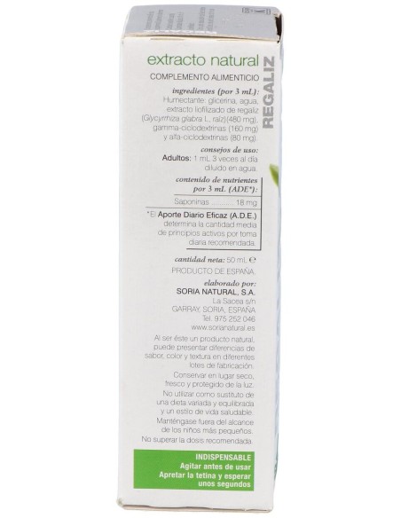 Extracto Regaliz Xxi 50 Ml Soria Natural
