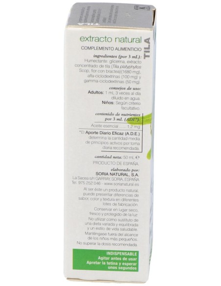 Extracto Tila Xxi 50 Ml Soria Natural