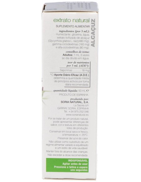 Extracto Regaliz Xxi 50 Ml Soria Natural