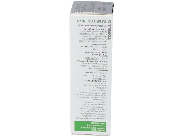 Extracto Tomillo Xxi 50 Ml Soria Natural