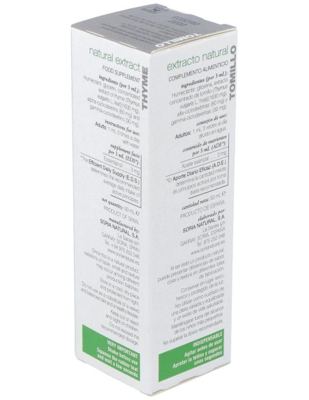 Extracto Tomillo Xxi 50 Ml Soria Natural