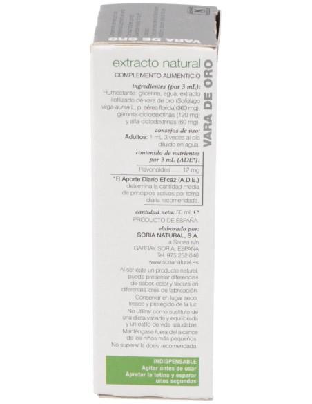 Extracto Vara Oro Xxi 50 Ml Soria Natur