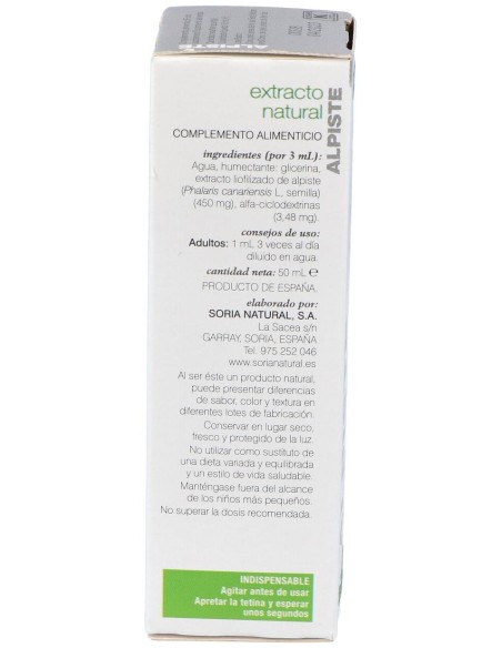 Soria Natural Extracto De Alpiste 50Ml