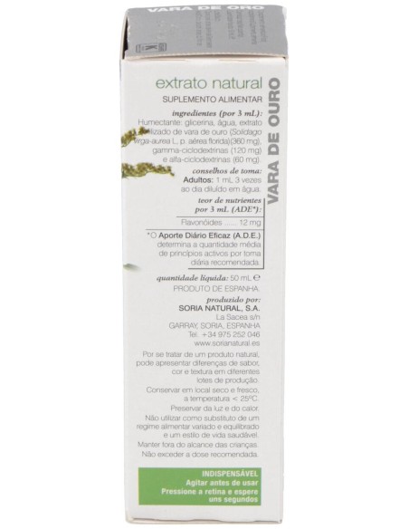 Extracto Vara Oro Xxi 50 Ml Soria Natur