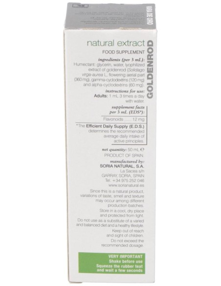 Extracto Vara Oro Xxi 50 Ml Soria Natur