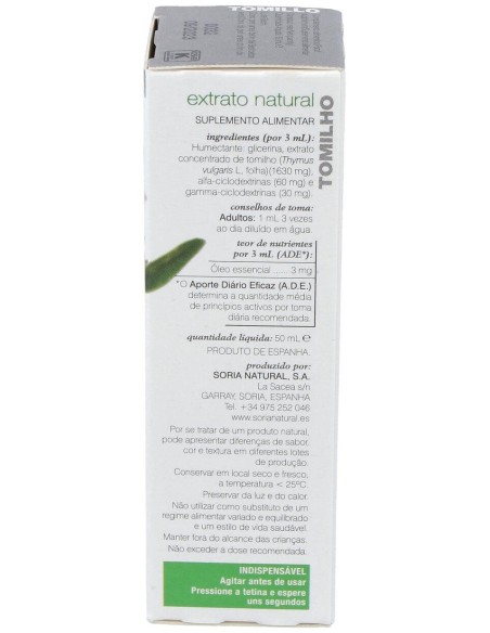 Extracto Tomillo Xxi 50 Ml Soria Natural