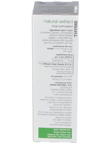 Extracto Tomillo Xxi 50 Ml Soria Natural